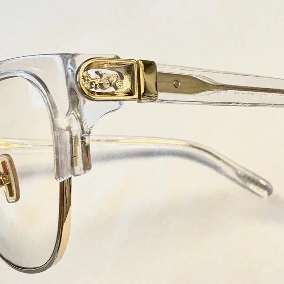 Coach HC6195 5111 Shinny Light Gold/Clear Stagecoach Emblem Eyeglasses 53-19-140 - Picture 2 of 10